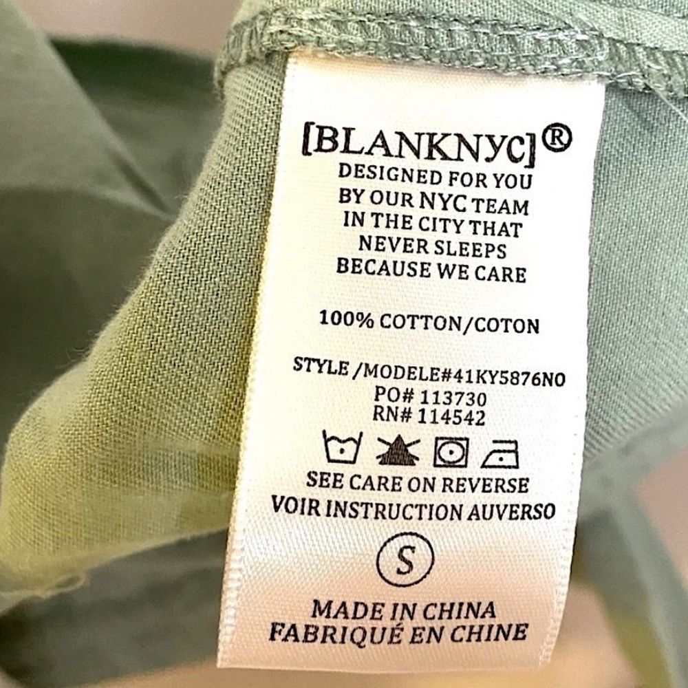 NWT BLANK NYC Here and Now Cropped Utility Jacket Green Size Small - Picture 9 of 13